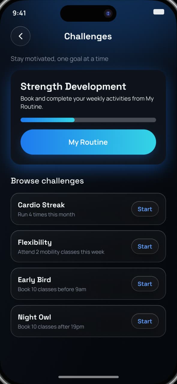 Challenges: Strength Development in progress, and challenges to browse